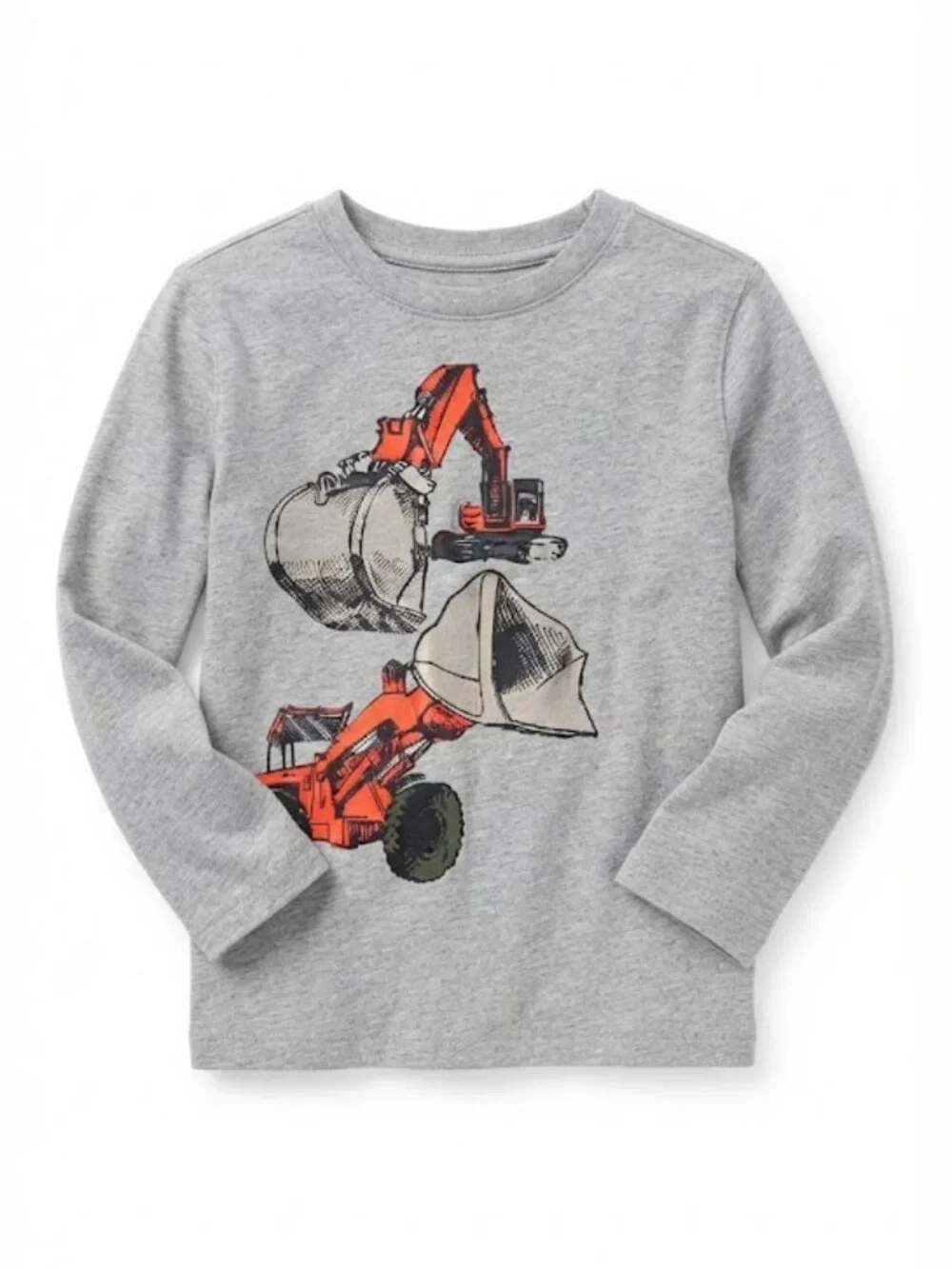 🚸4/$12🚸Gymboree Boys Grey Long Sleeve T-Shirt Size 7 Construction Dump Truck